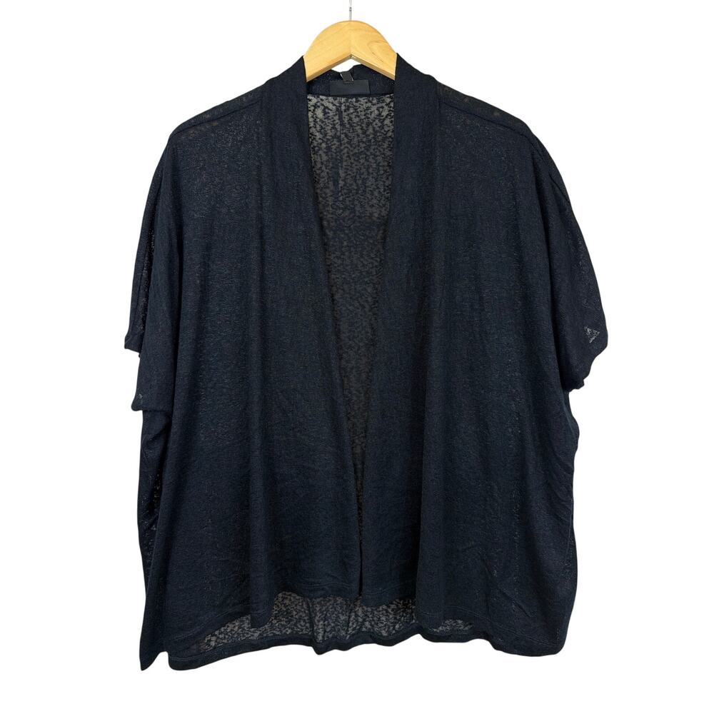 NWT B Collection By Bobeau Black Open Front High Low Sweater LARGE